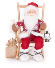Dekorácia MagicHome Vianoce, Santa, sediaci, 46 cm