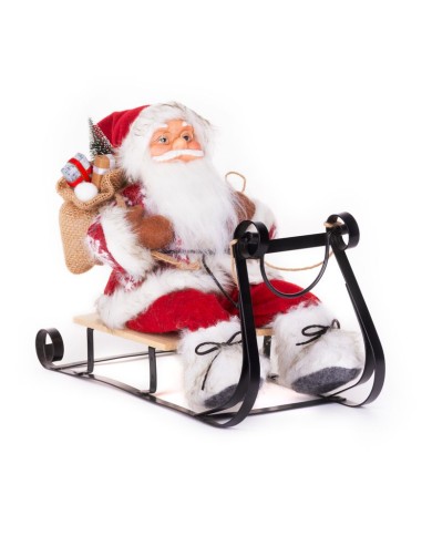 Dekorácia MagicHome Vianoce, Santa na sánkach, červený, 46 cm