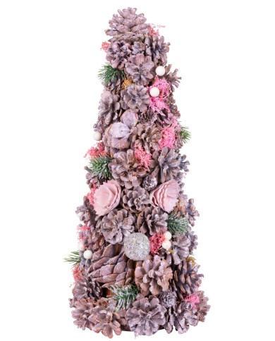 Stromček MagicHome Vianoce, ozdobený, ružový, 40 cm