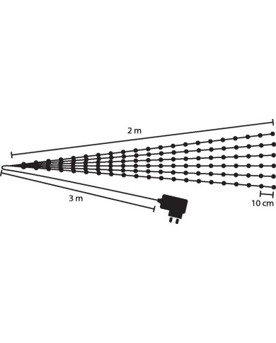 Reťaz MagicHome Vianoce Twisted Stars 180S, 180x micro star LED studená biela, jednoduché svietenie, 230V, 50 Hz, IP44, exteriér
