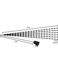 Reťaz MagicHome Vianoce Twisted Stars 180S, 180x micro star LED studená biela, jednoduché svietenie, 230V, 50 Hz, IP44, exteriér