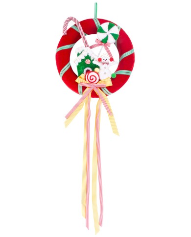 Dekorácia MagicHome Vianoce, Candy Line Veniec, 40x95 cm