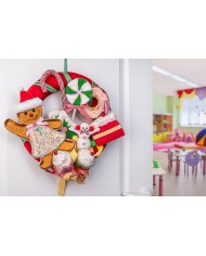 Dekorácia MagicHome Vianoce, Candy Line Veniec, 40x95 cm