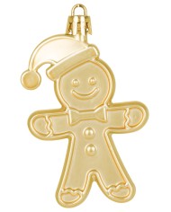 Ozdoba MagicHome Vianoce, sada, 12 ks, 8 cm, perníkový panáčik, zlatý, na vianočný stromček