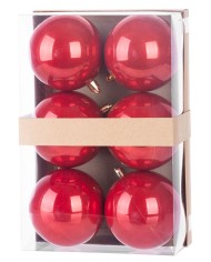 Gule MagicHome Vianoce, 6 ks, červené, na vianočný stromček, 8 cm