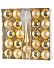 Gule MagicHome Vianoce, sada, 21 ks, 6 cm, zlaté, špic, na vianočný stromček