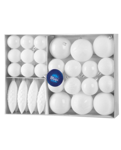 Gule MagicHome Vianoce, sada, 31 ks, biele, na vianočný stromček