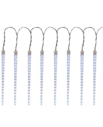 Reťaz MagicHome Vianoce Icicle, 288x LED studená biela, 8 cencúľov, vodopádový efekt, 230 V, 50 Hz, IP44, exteriér, osvetlenie, 