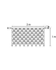 Reťaz MagicHome Vianoce MULTI CONNECT Netled, 160 LED studená biela, jednoduché svietenie, biely kábel, 230 V, 50 Hz, IP44, bez 