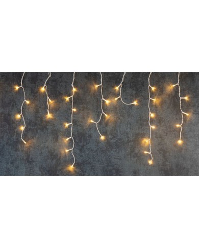 Reťaz MagicHome Vianoce Icicle, 480 LED teplá biela, cencúľová, jednoduché svietenie, 230 V, 50 Hz, IP44, časovač, exteriér, osv