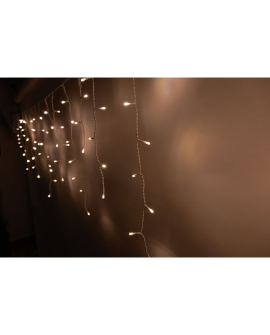 Reťaz MagicHome Vianoce Icicle, 480 LED teplá biela, cencúľová, jednoduché svietenie, 230 V, 50 Hz, IP44, časovač, exteriér, osv