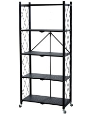 Regál Racks RAW5T, kovový, 5 police, 1630x720x340 mm, max. 50 kg/polica, prenosný, na kolieskach