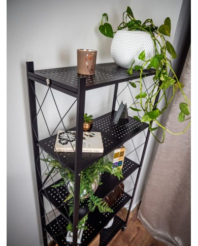 Regál Racks RAW5T, kovový, 5 police, 1630x720x340 mm, max. 50 kg/polica, prenosný, na kolieskach