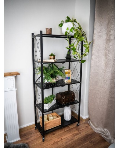 Regál Racks RAW5T, kovový, 5 police, 1630x720x340 mm, max. 50 kg/polica, prenosný, na kolieskach