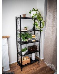 Regál Racks RAW5T, kovový, 5 police, 1630x720x340 mm, max. 50 kg/polica, prenosný, na kolieskach