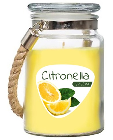 Sviečka Citronella, repelentná, v skle, 140 g, 85x105 mm