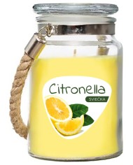 Sviečka Citronella, repelentná, v skle, 140 g, 85x105 mm