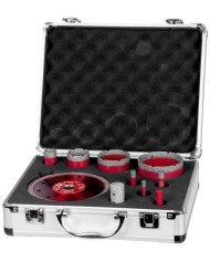 Sada vyrezávačov Strend Pro Premium, 6-8-10-20-35-50-68 mm, adaptér, fréza na zväčšovanie dier, kotúč, M14, diamant, korunky, pr