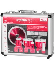 Sada vyrezávačov Strend Pro Premium, 6-8-10-20-35-50-68 mm, adaptér, fréza na zväčšovanie dier, kotúč, M14, diamant, korunky, pr