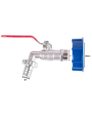 Sada Strend Pro, MOSADZNÝ ventil 3/4" + plastová redukcia 60 mm + výpust 1", na IBC nádrž,