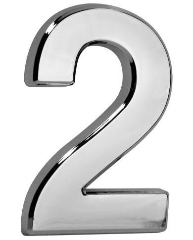 Číslo MagicHome "2" domové, s lepiacou páskou, strieborné, popisné, 70x100 mm, ABS