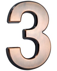 Číslo MagicHome "3" domové, s lepiacou páskou, bronzové, popisné, 70x100 mm, ABS
