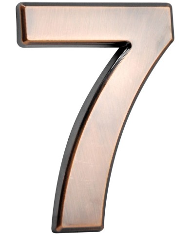 Číslo MagicHome "7" domové, s lepiacou páskou, bronzové, popisné, 70x100 mm, ABS