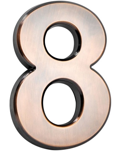 Číslo MagicHome "8" domové, s lepiacou páskou, bronzové, popisné, 70x100 mm, ABS