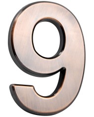 Číslo MagicHome "9" domové, s lepiacou páskou, bronzové, popisné, 70x100 mm, ABS