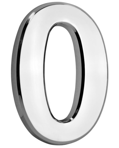 Číslo MagicHome "0" domové, s lepiacou páskou, strieborné, popisné, 70x100 mm, ABS