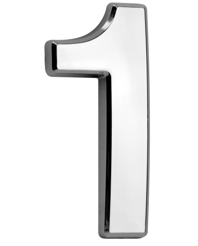 Číslo MagicHome "1" domové, s lepiacou páskou, strieborné, popisné, 70x100 mm, ABS