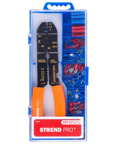 Kliešte Strend Pro AWS 302, odblankovacie + sada 100 ks elektrikárskych koncoviek