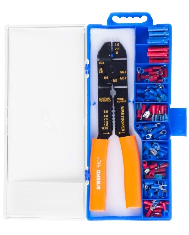 Kliešte Strend Pro AWS 302, odblankovacie + sada 100 ks elektrikárskych koncoviek