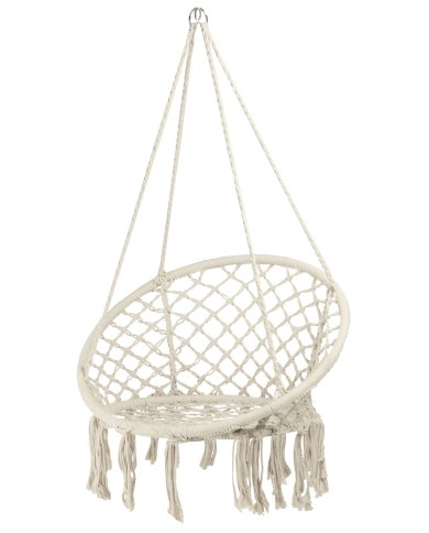 Kreslo LOGAN, max. 100 kg, záhradné, hojdacie, béžová sieť