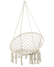 Kreslo LOGAN, max. 100 kg, záhradné, hojdacie, béžová sieť