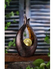 Dekorácia Strend Pro Garden, Namaste, 17,2x9,5x29 cm, polyresin, sklo, solárna