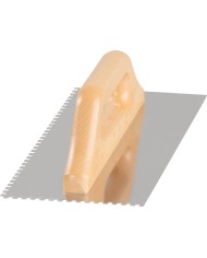 Hladítko Strend Pro Premium, HardWood, drevená rúčka, 270x130 mm, e4 mm, 0,7 mm, rovné, nerez