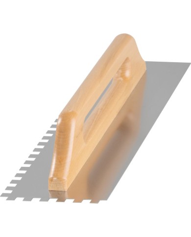 Hladítko Strend Pro Premium, HardWood, drevená rúčka, 480x130 mm, e10 mm, 0,7 mm, rovné, nerez