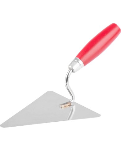 Lyžica murárska Strend Pro Premium, s drevenou rúčkou a kovovým ukončením, trojuholník 160 mm, 1 mm, nerez