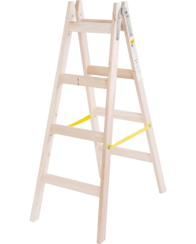 Rebrík Strend Pro, 4 priečkový, drevené štafle, 1,30 m, max. 150 kg