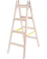 Rebrík Strend Pro, 4 priečkový, drevené štafle, 1,30 m, max. 150 kg