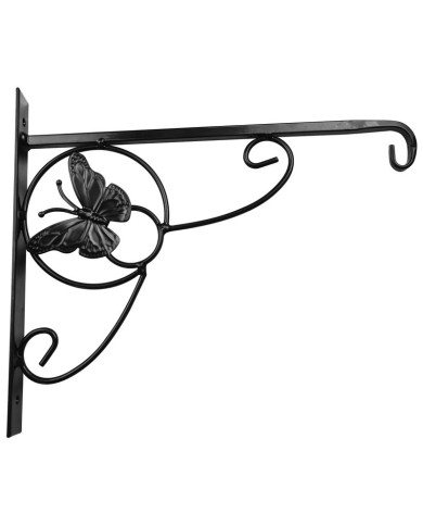 Vešiak Strend Pro, držiak, na kvetináč, ozdobný s motýľom, kovový, 28x28 cm