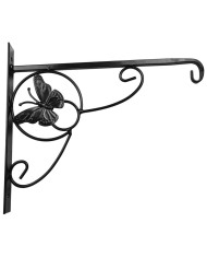Vešiak Strend Pro, držiak, na kvetináč, ozdobný s motýľom, kovový, 28x28 cm