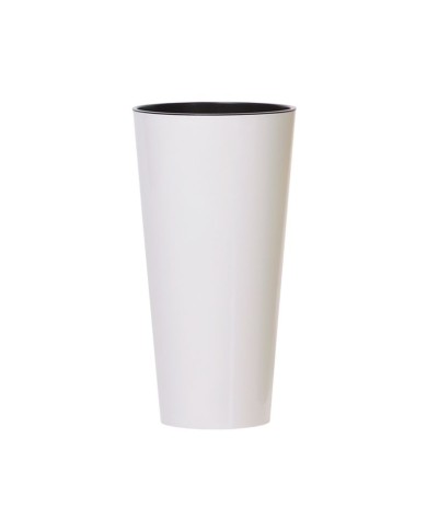 Kvetináč s vložkou TUBUS Slim Shine 400x762 mm, biely