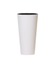 Kvetináč s vložkou TUBUS Slim Shine 400x762 mm, biely