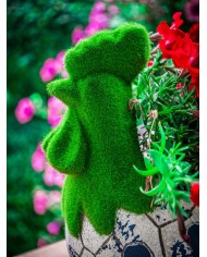 Dekorácia MagicHome, Kohútik s kvetináčom, modrý ornament, keramika, 34,5x24x30,5 cm