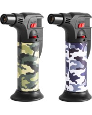 Zapaľovač Strend Pro Mini horák so stojanom, kamufláž, plniteľný, 75x45x120 mm