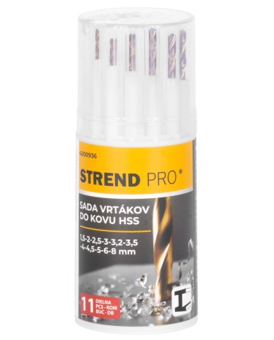 Sada vrtákov, Strend Pro, do kovu, 13,3x5,4x5,4 cm, bal. 11 ks