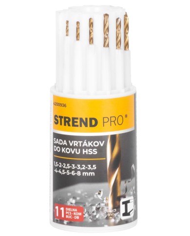 Sada vrtákov, Strend Pro, do kovu, 13,3x5,4x5,4 cm, bal. 11 ks