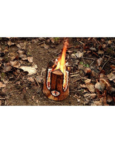 Švédsky oheň Strend Pro WOODSON, prenosné ohnisko, prírodný varič, poleno na varenie, kempovanie, táborák, 1 hod